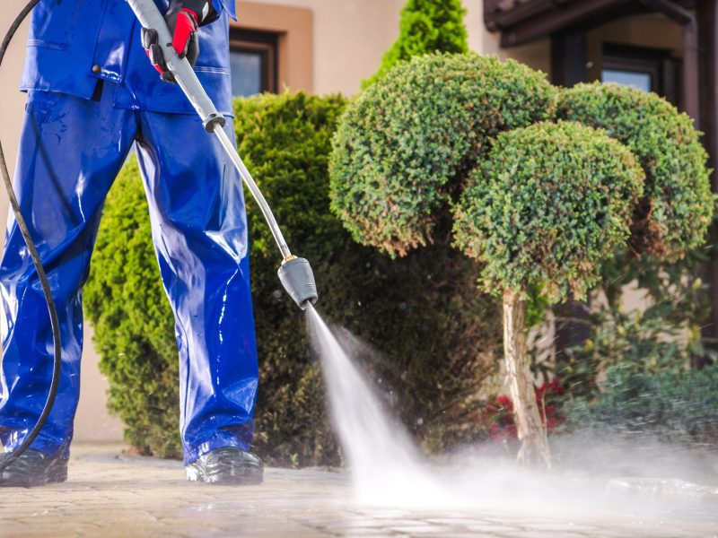 Cleaning Residential Driveway